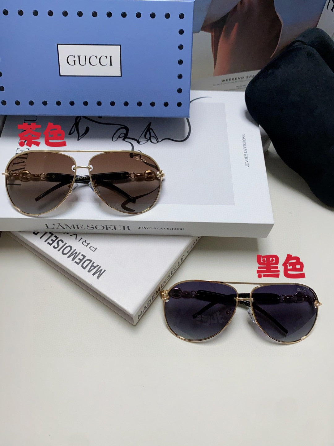 Gucci Polarized Aviator Silver Lens Sunglasses for Men & Women - detail image 9