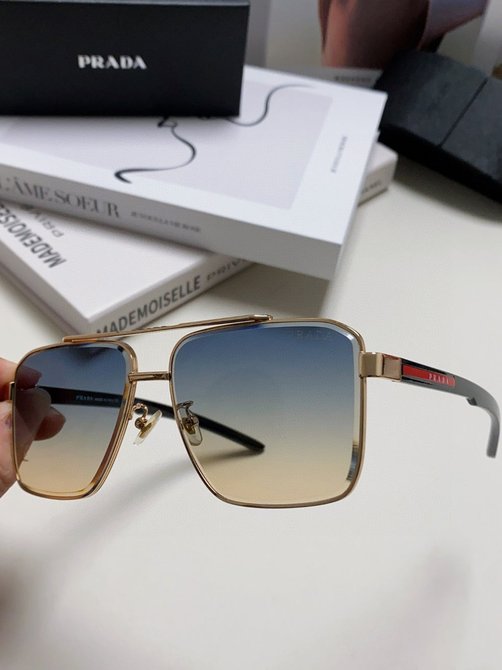 Prada Fashion Silver Lens Sunglasses for Men - 449406 - detail image 5