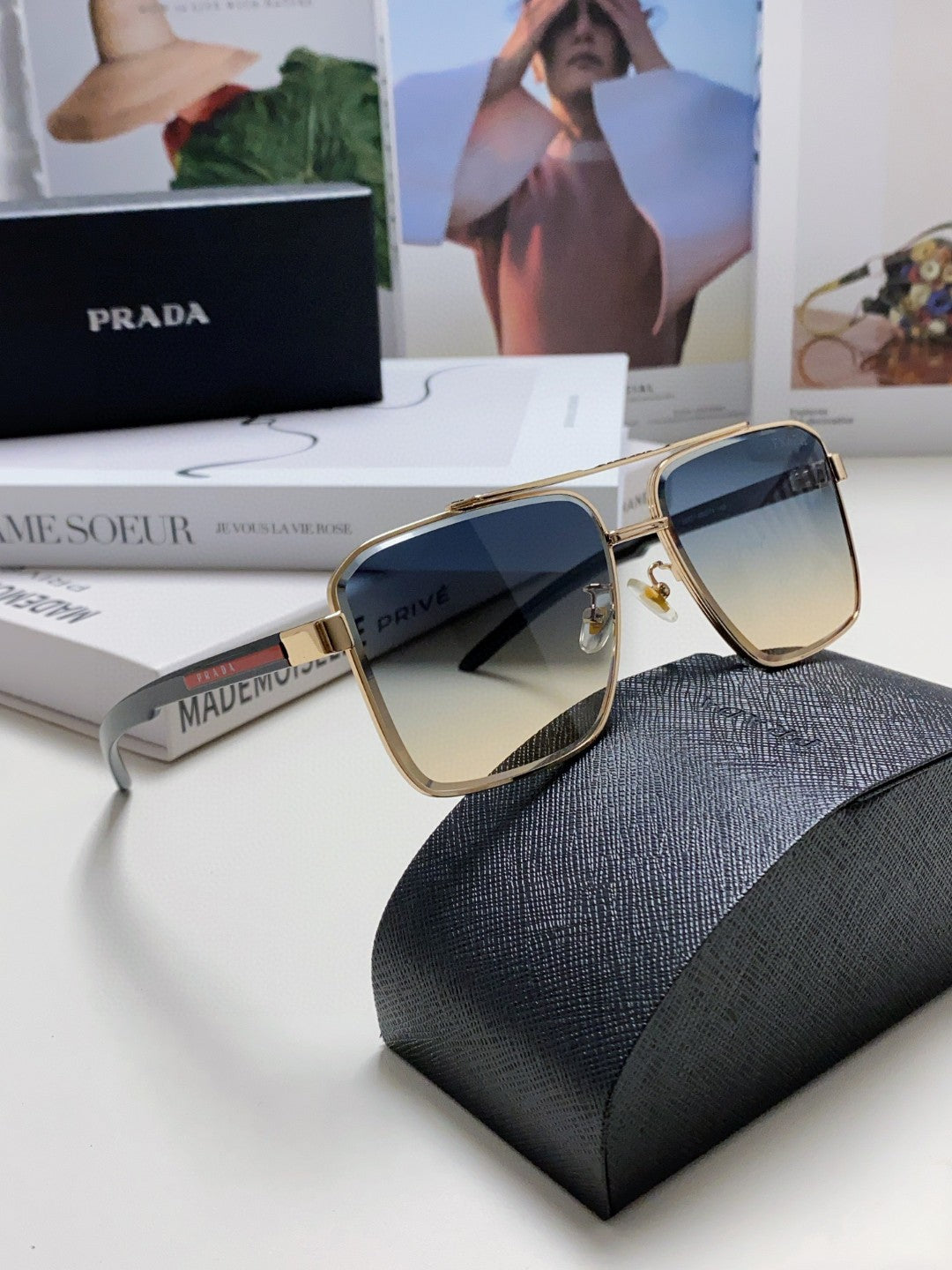 Prada Fashion Silver Lens Sunglasses for Men - 449406 - detail image 7