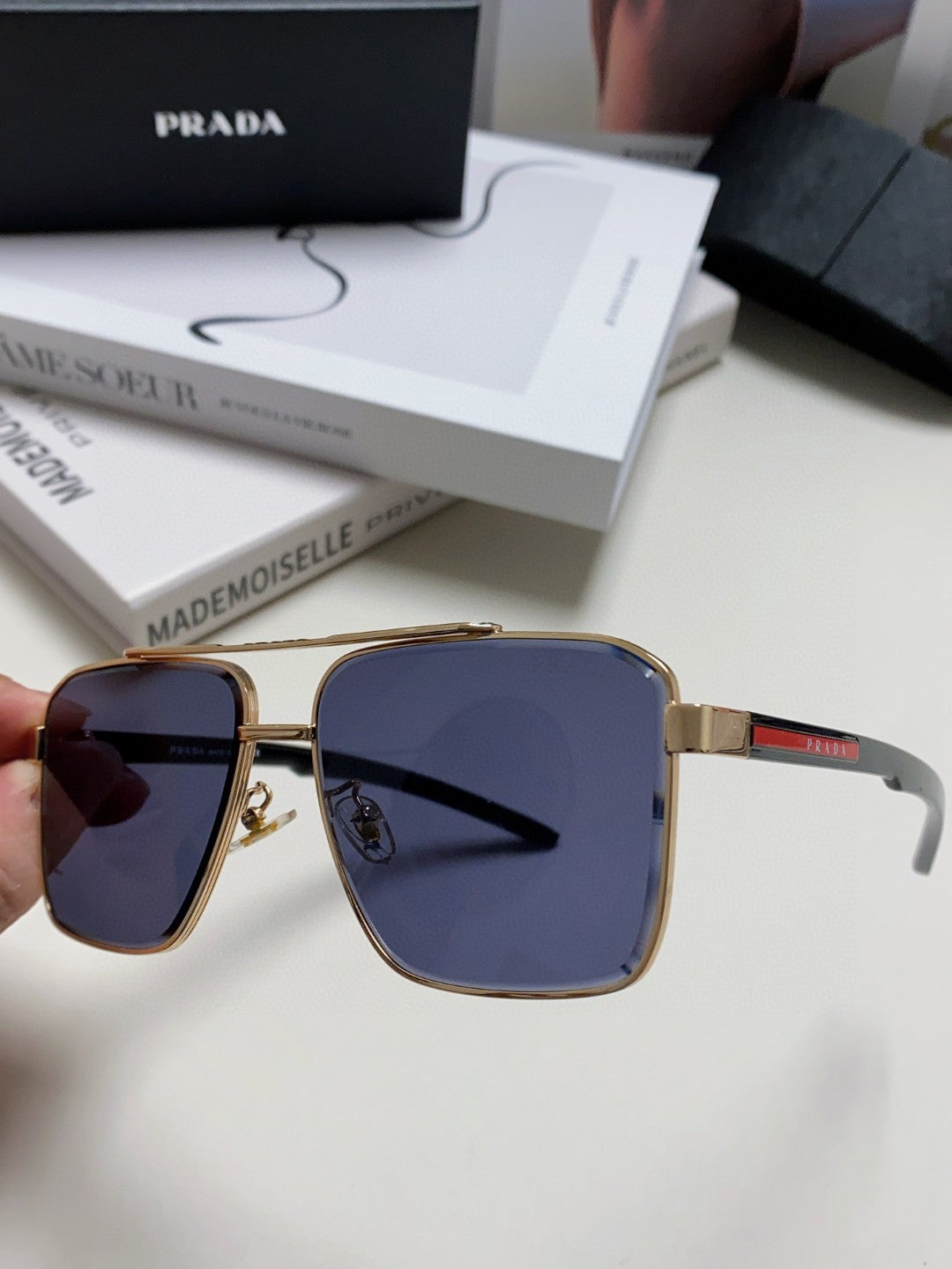 Prada Fashion Blue Lens Sunglasses for Men - 449407 - detail image 5