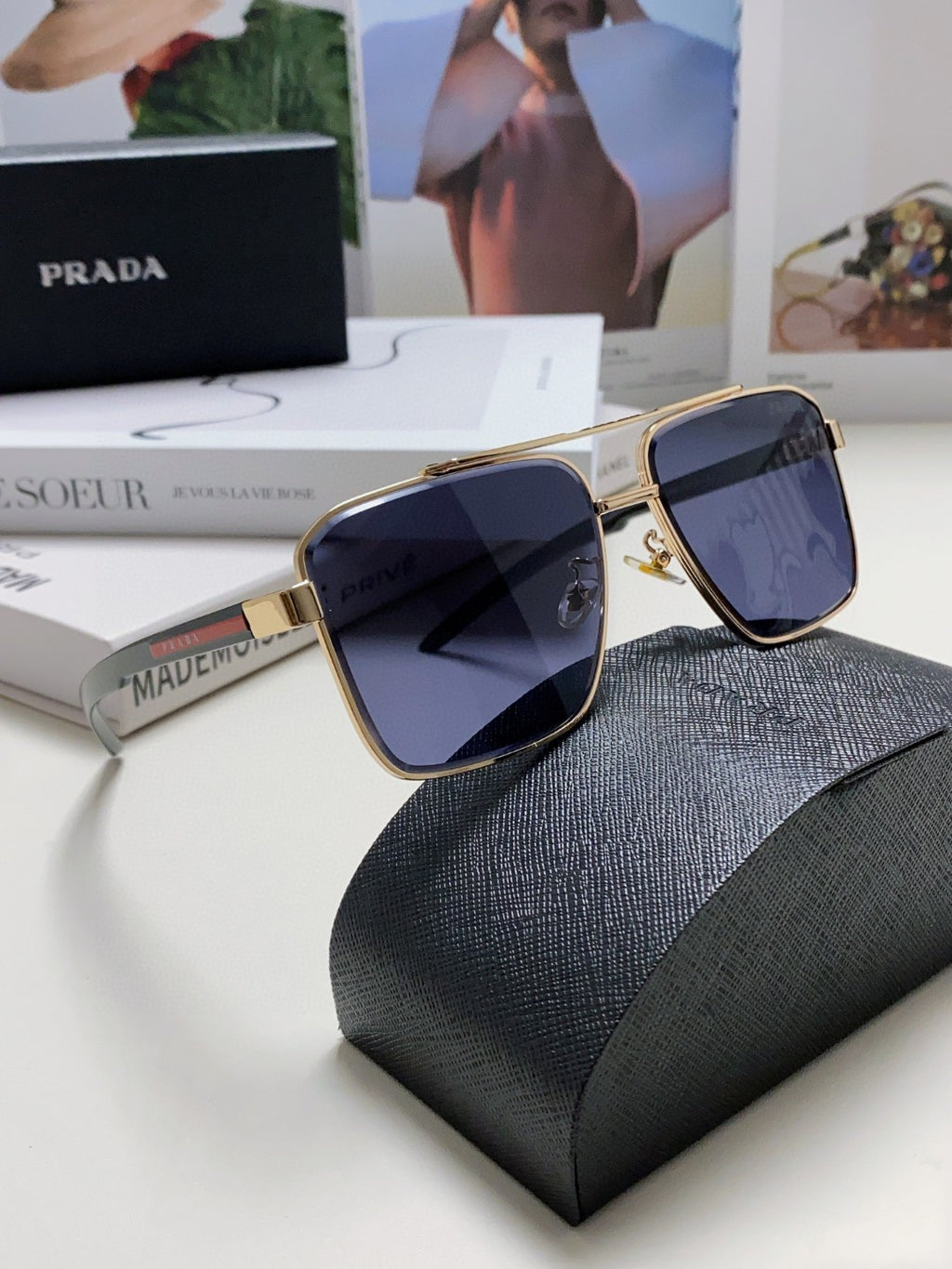 Prada Fashion Blue Lens Sunglasses for Men - 449407 - detail image 7