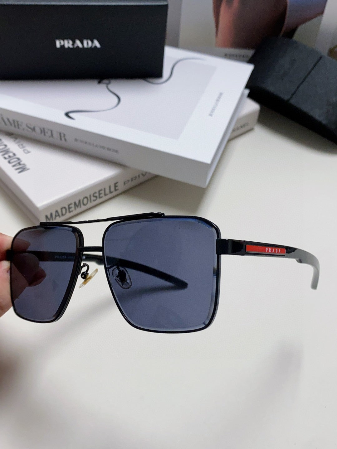 Prada Fashion Blue Lens Sunglasses for Men - 449408 - detail image 5