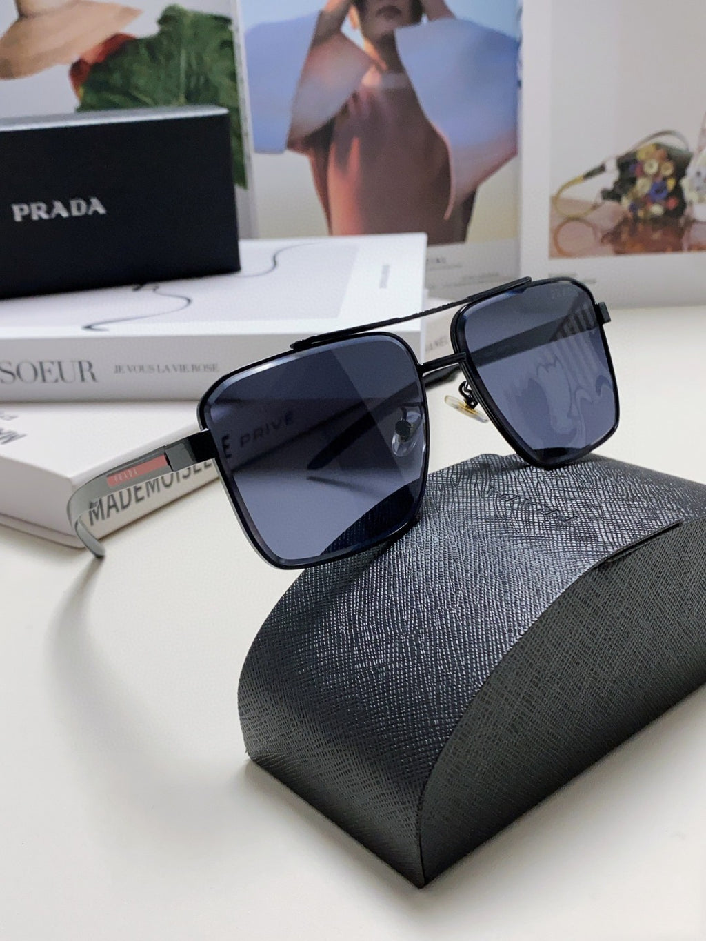 Prada Fashion Blue Lens Sunglasses for Men - 449408 - detail image 7