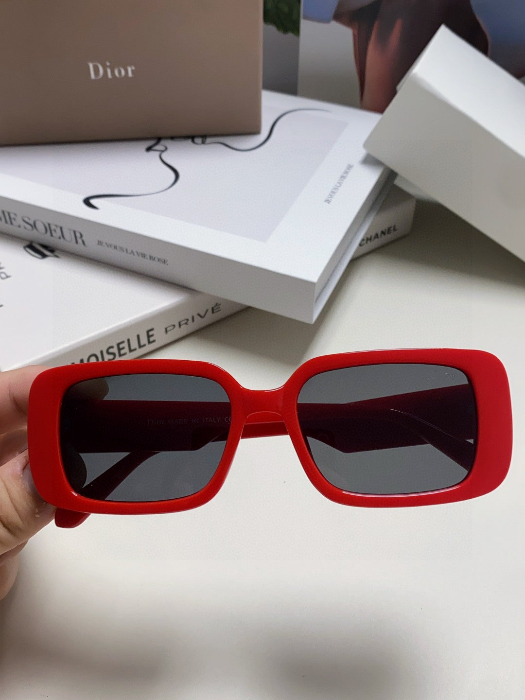 Dior Square Red Lens Sunglasses for Women - 486725 - detail image 3