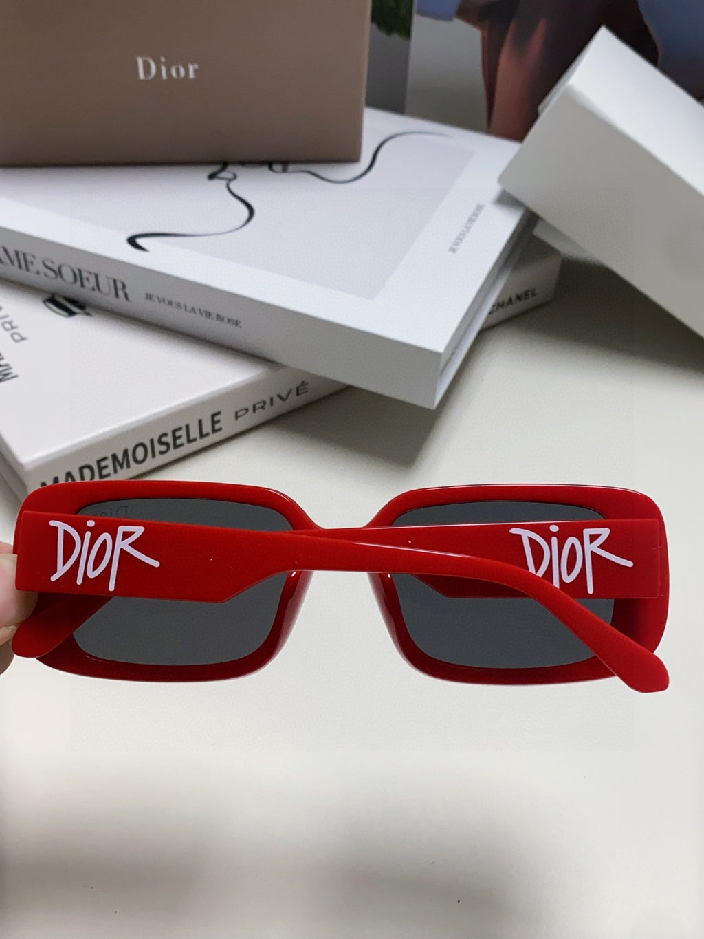 Dior Square Red Lens Sunglasses for Women - 486725 - detail image 4