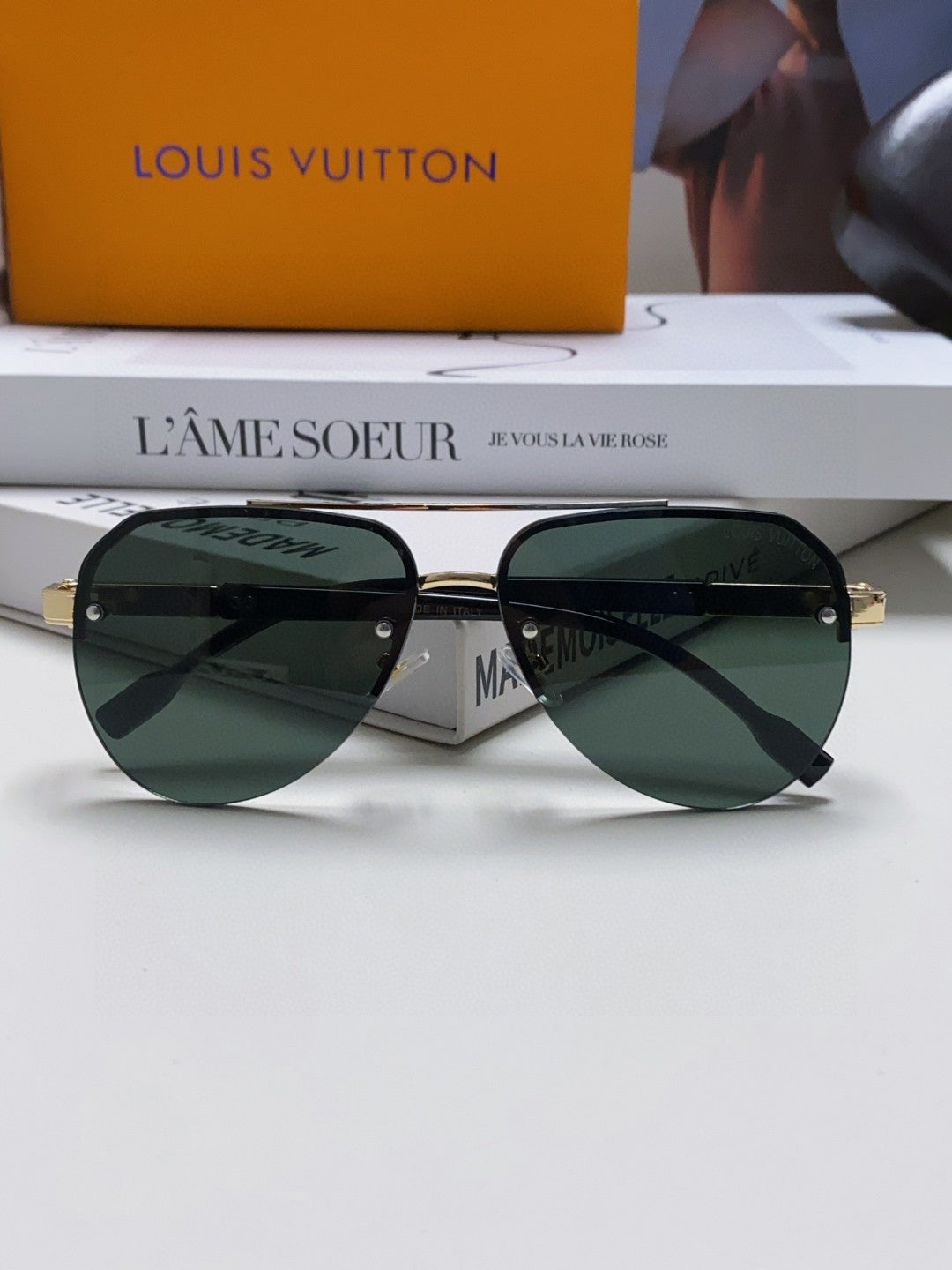 Louis Vuitton Metal Aviator Gray Lens Sunglasses for Men & Women - 448545 - detail image 6