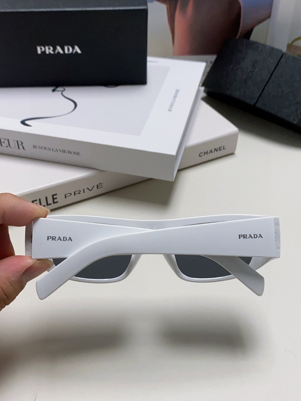 Prada Rectangular Gray Lens Sunglasses for Men & Women - detail image 4