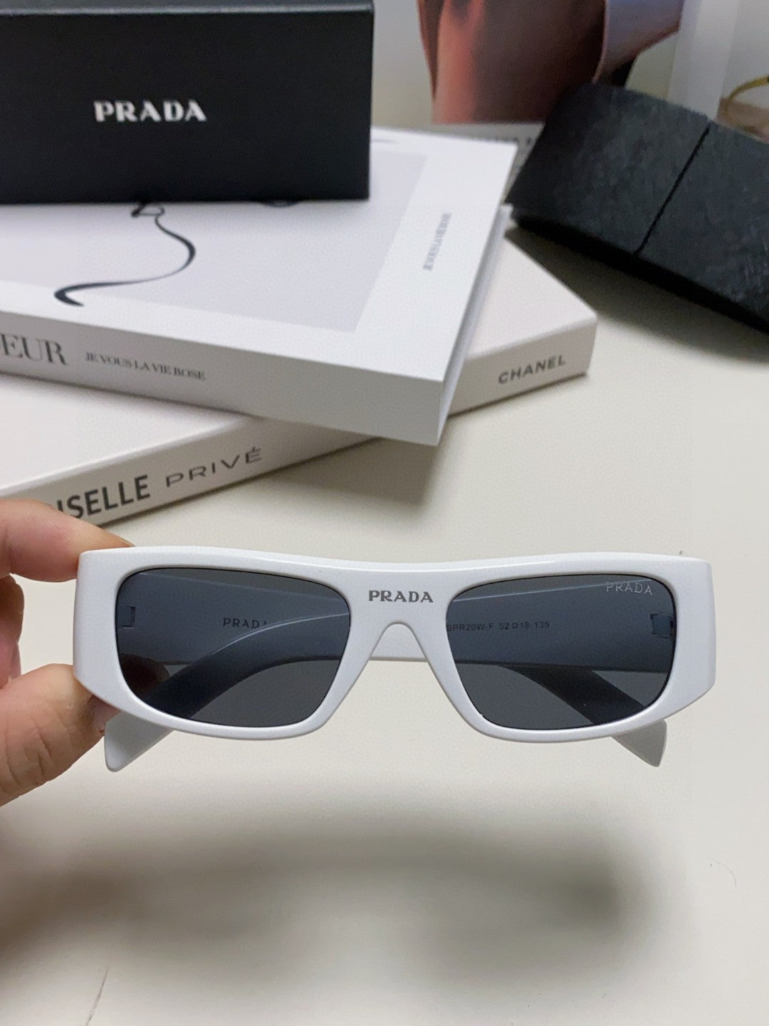 Prada Rectangular Gray Lens Sunglasses for Men & Women - 358407 - detail image 3