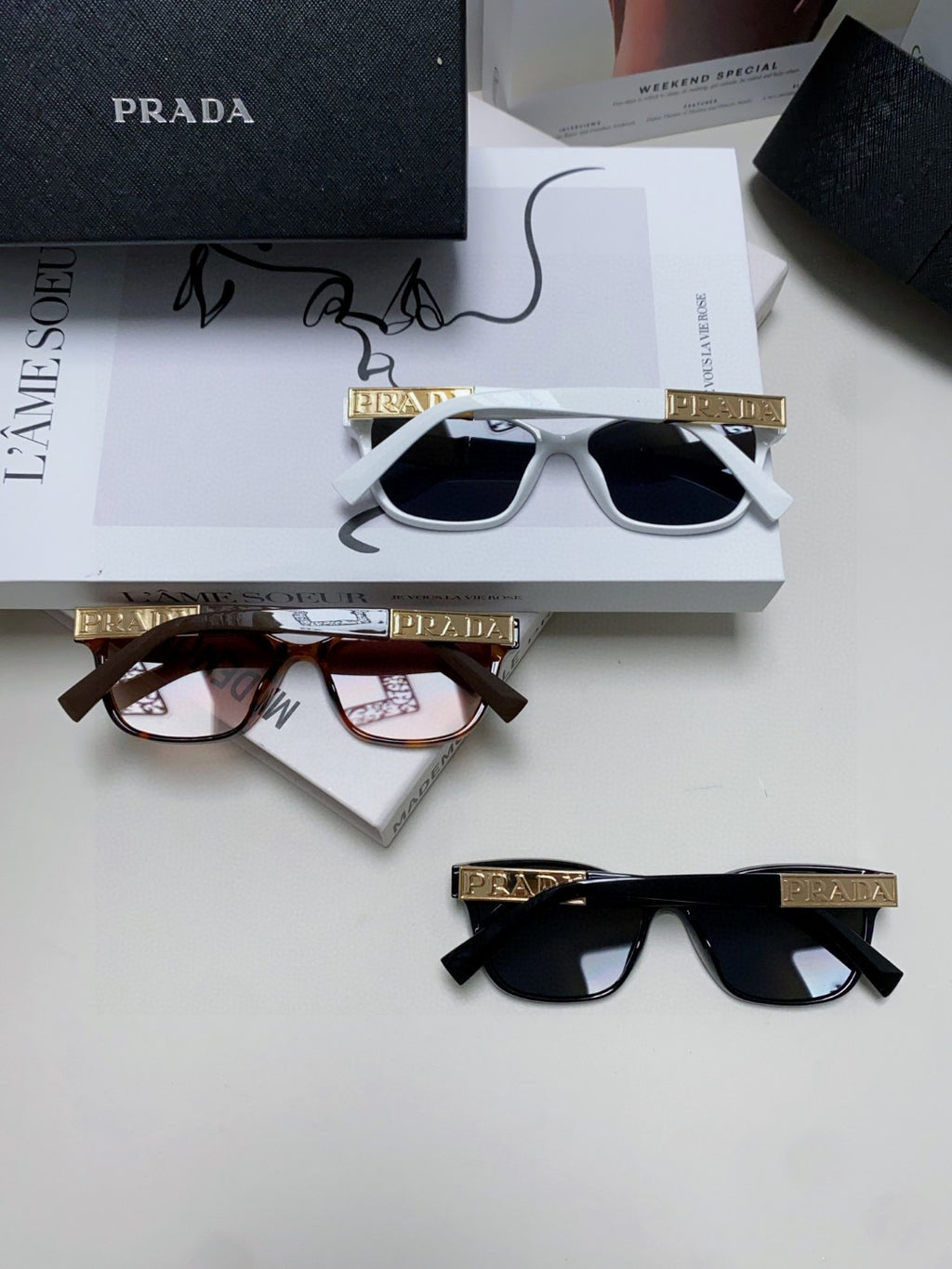 Prada Oversized Gray Lens Sunglasses for Men & Women
