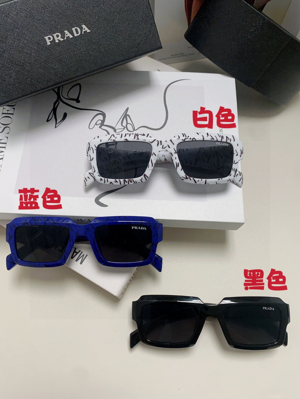 Prada Fashion Blue Lens Sunglasses for Women - detail image 9