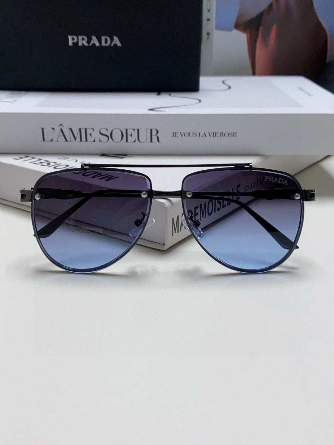 Prada Fashion Blue Lens Sunglasses for Men & Women - 487049 - detail image 6