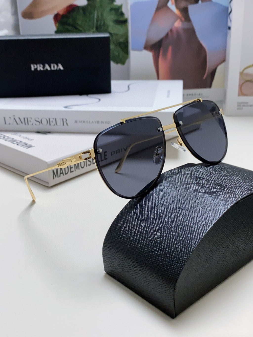 Prada Fashion Blue Lens Sunglasses for Men & Women - 487051 - detail image 7