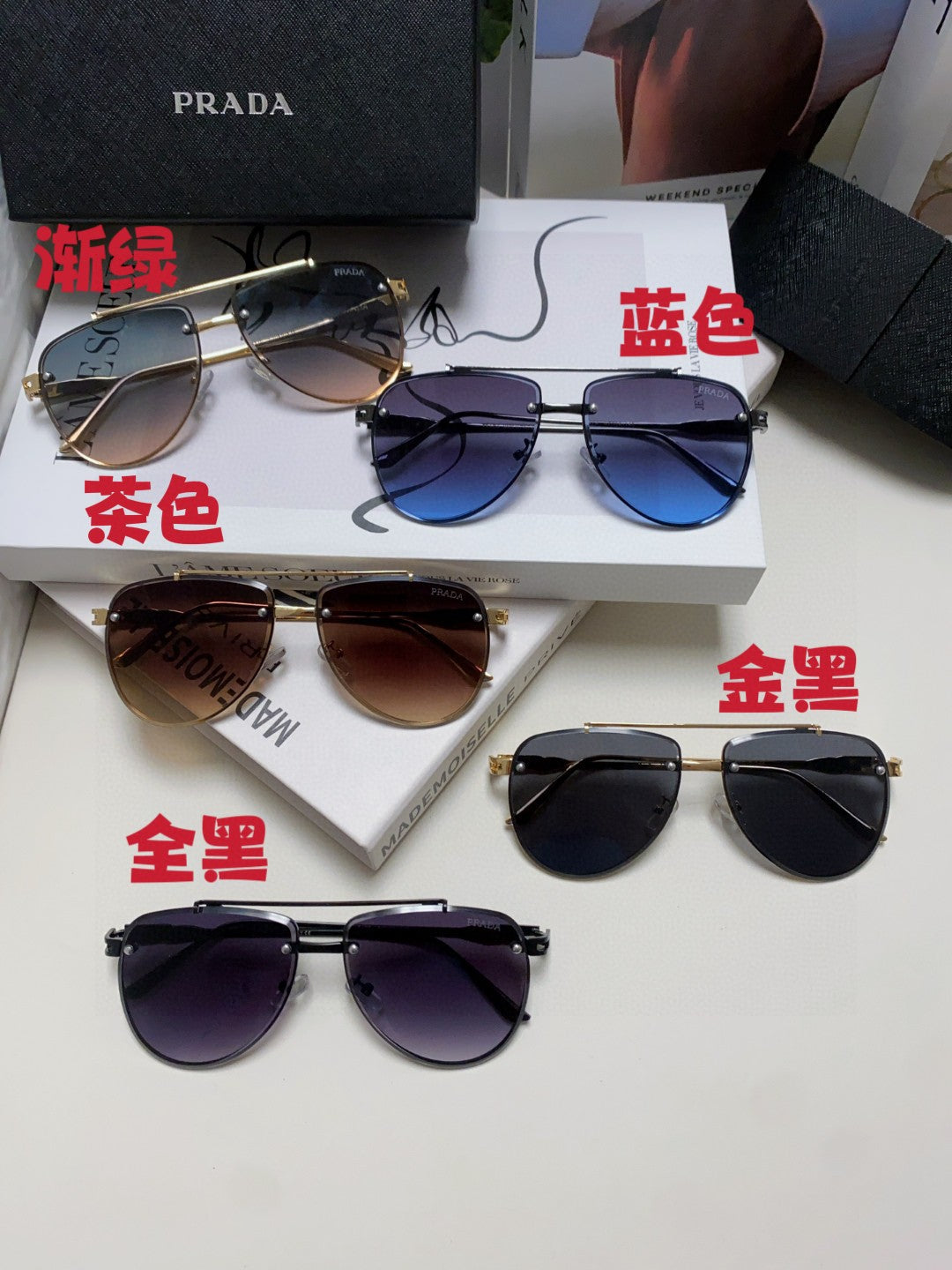 Prada Fashion Blue Lens Sunglasses for Men & Women - 487051 - detail image 9