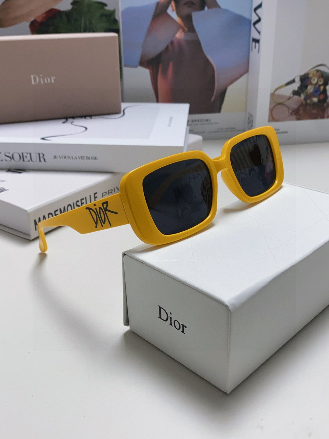 Dior Square Brown Lens Sunglasses for Women - detail image 7