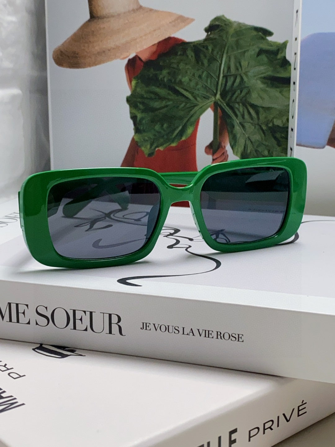 Dior Square Green Lens Sunglasses for Women