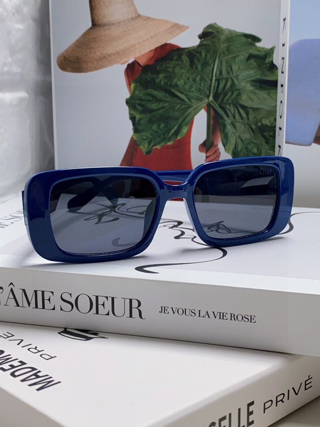 Dior Square Blue Lens Sunglasses for Women - 486729