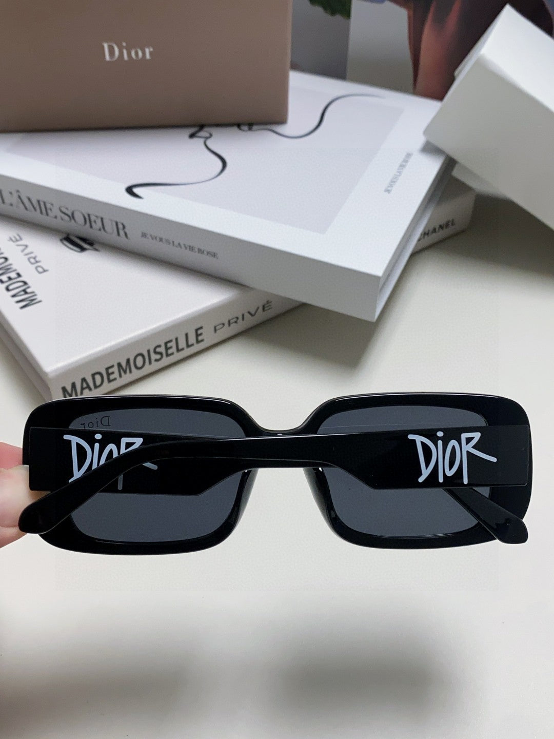 Dior Square Blue Lens Sunglasses for Women - 358190 - detail image 4