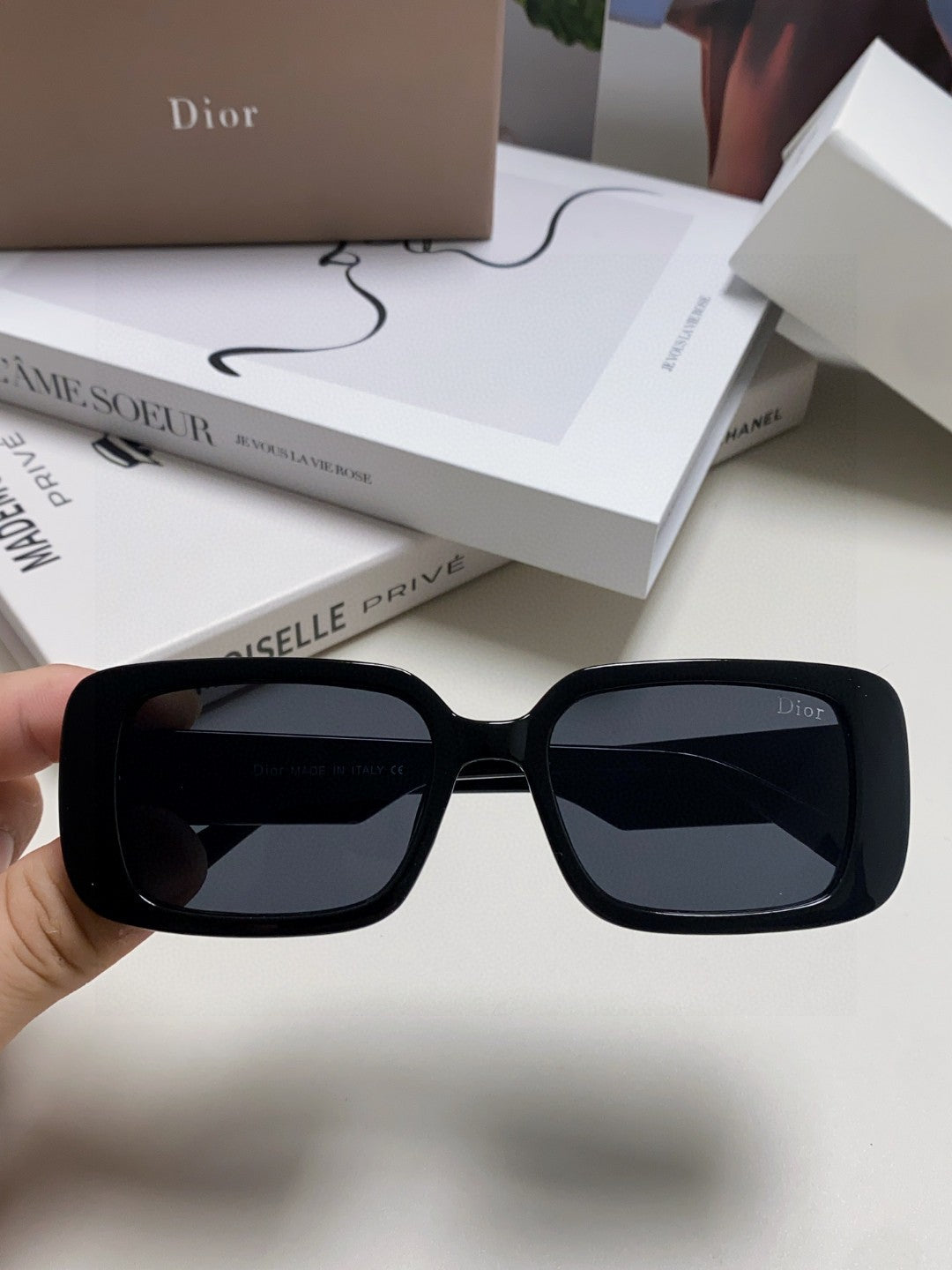 Dior Square Blue Lens Sunglasses for Women - 358190 - detail image 3