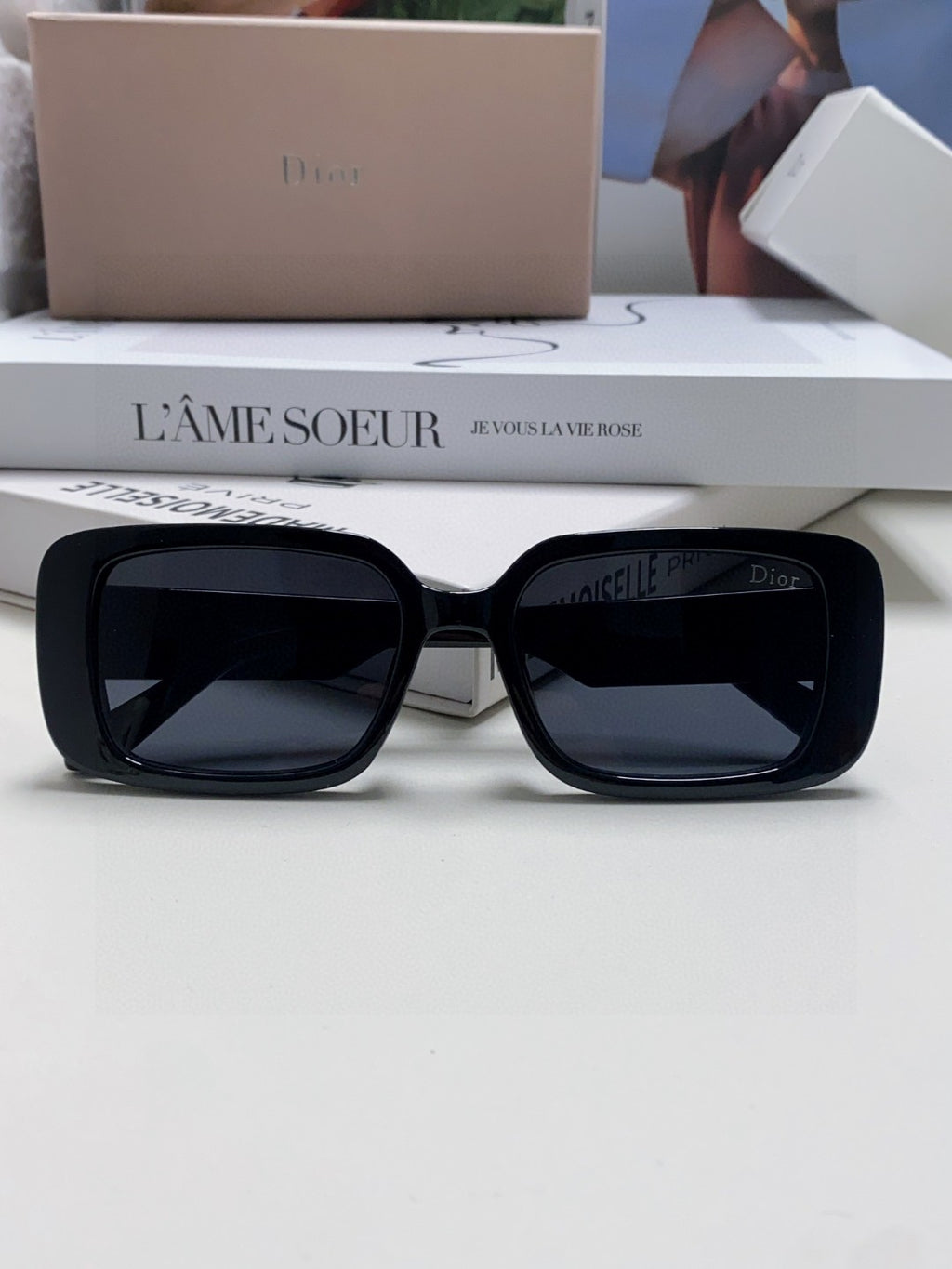 Dior Square Blue Lens Sunglasses for Women - 358190 - detail image 6