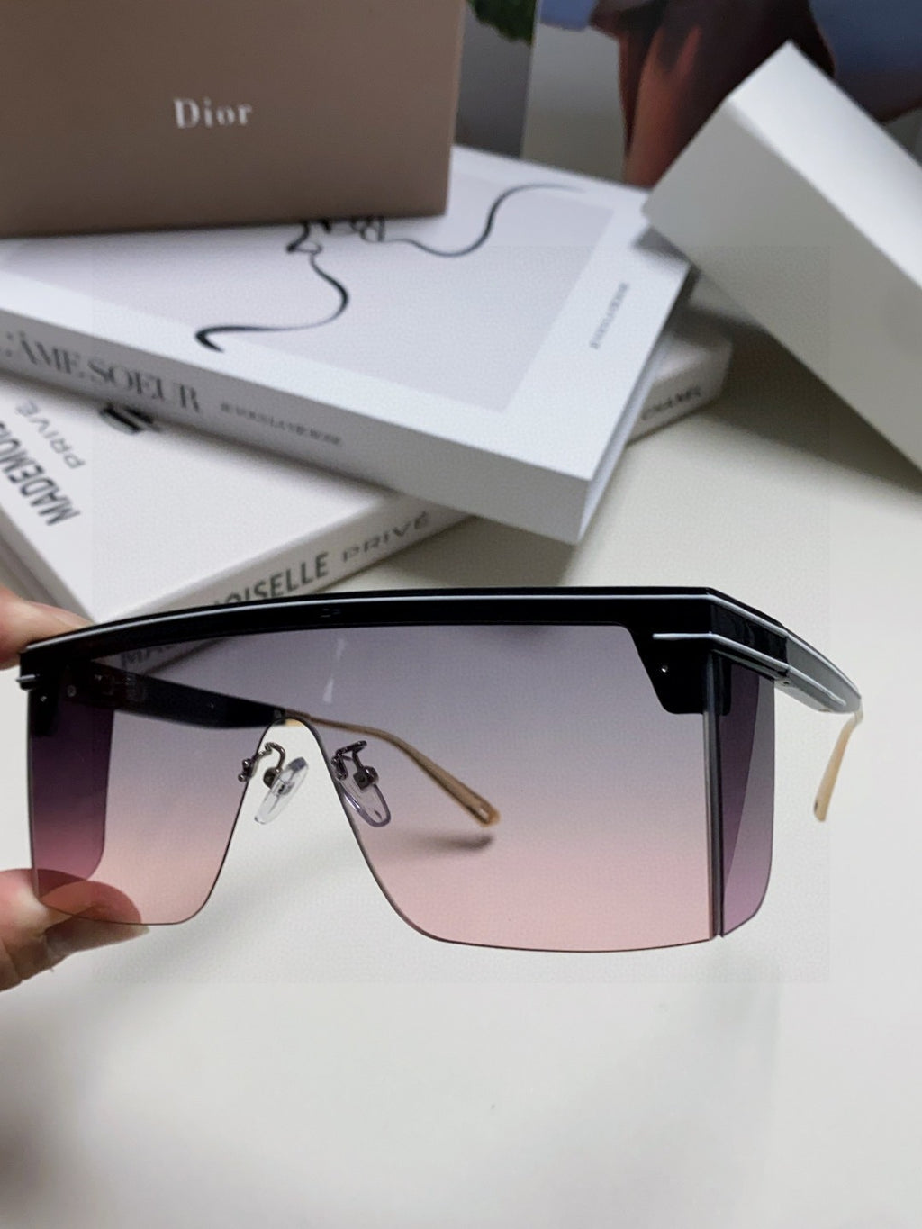 Dior Oversized Gray Lens Sunglasses for Men & Women - 371938 - detail image 5