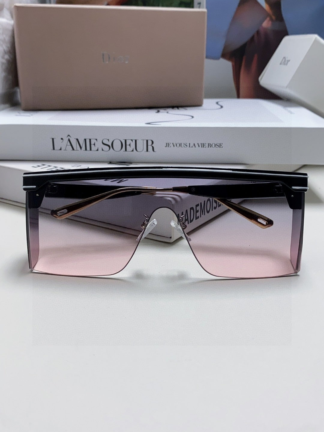 Dior Oversized Gray Lens Sunglasses for Men & Women - 371938 - detail image 6