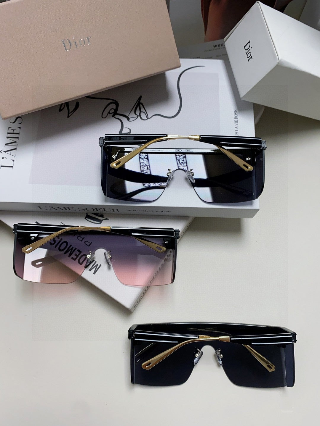 Dior Oversized Gray Lens Sunglasses for Men & Women - 371938 - detail image 8