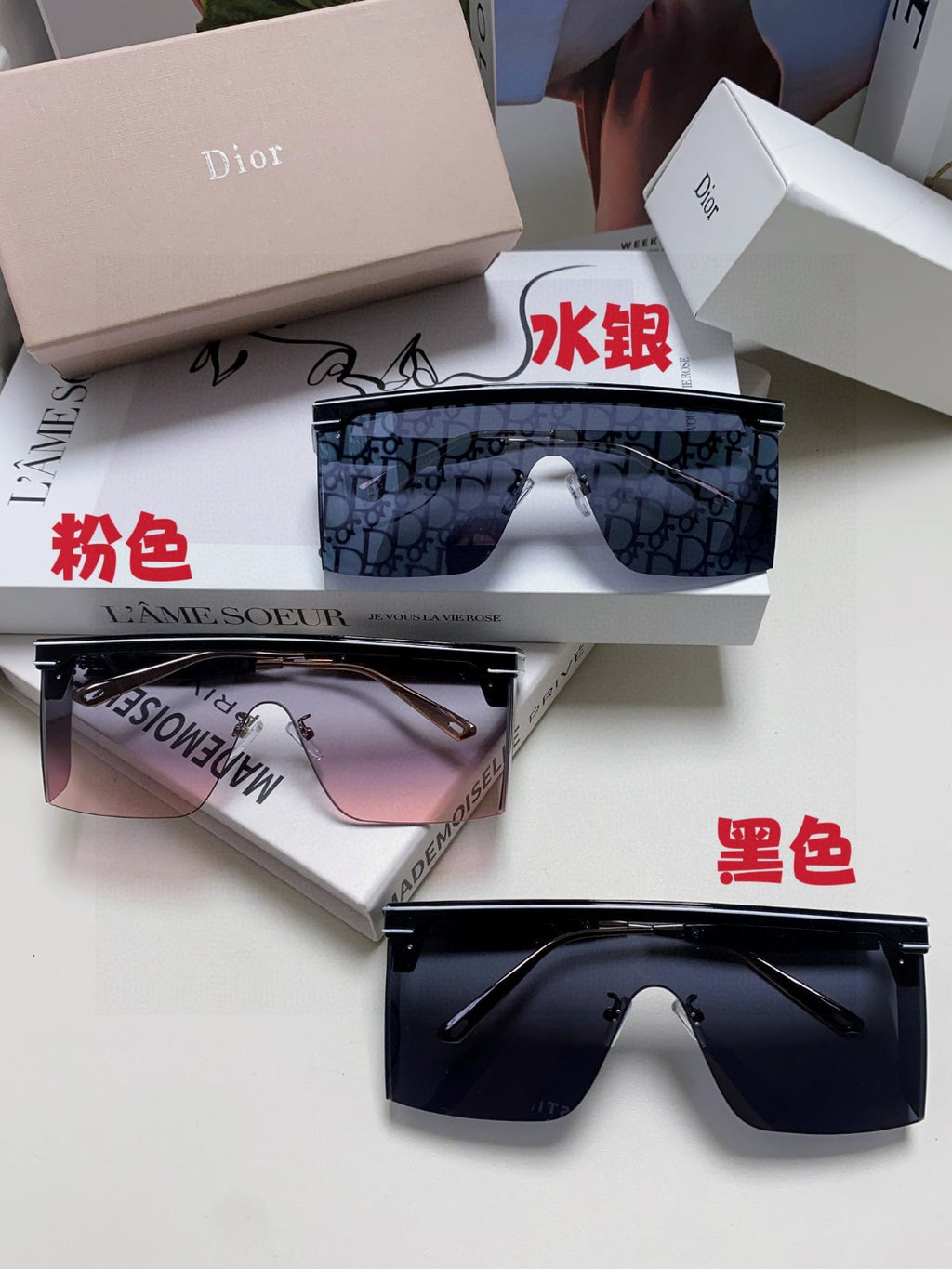 Dior Oversized Gray Lens Sunglasses for Men & Women - 371938 - detail image 9