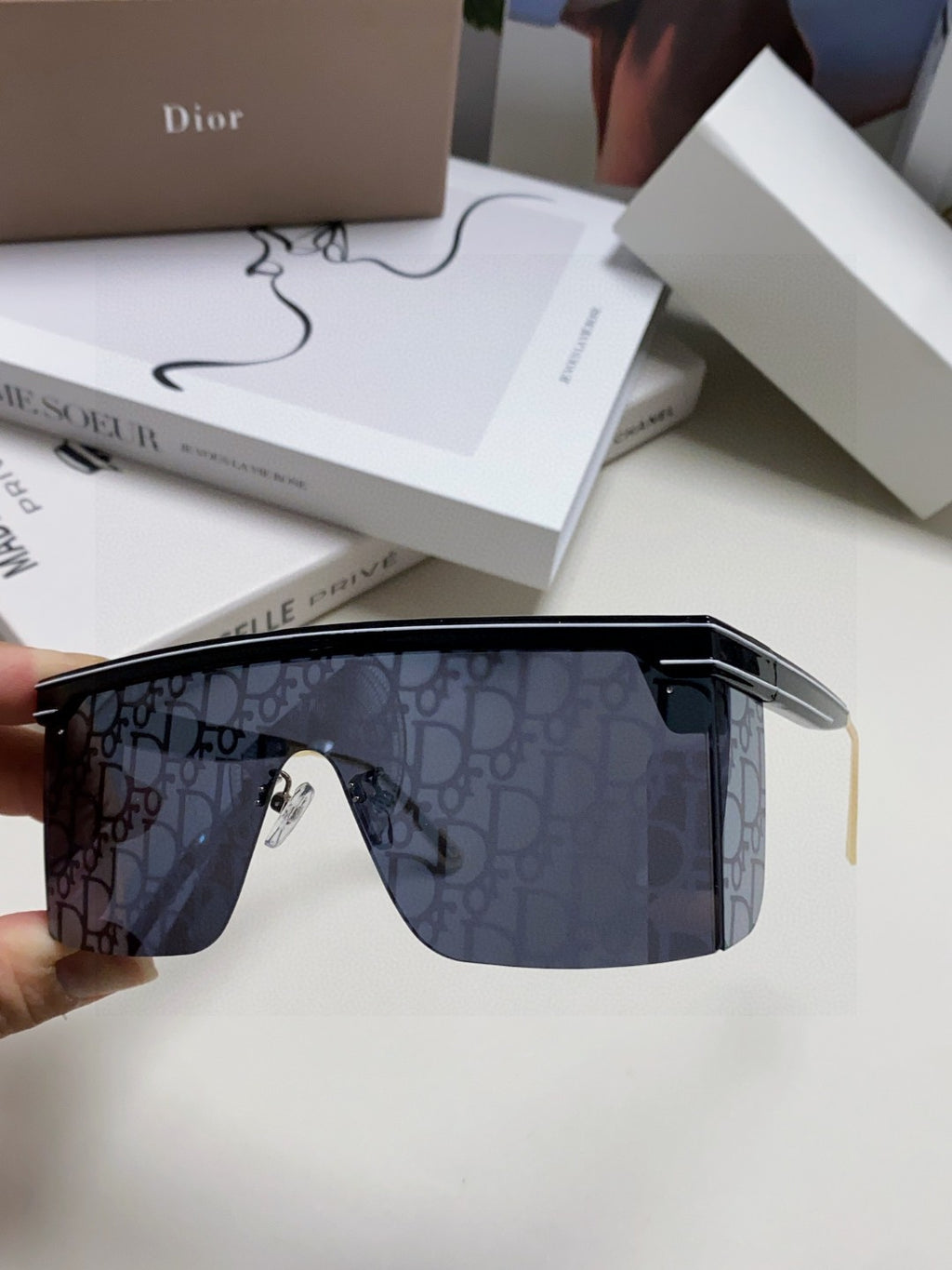 Dior Oversized Red Lens Sunglasses for Men & Women - 371940 - detail image 4