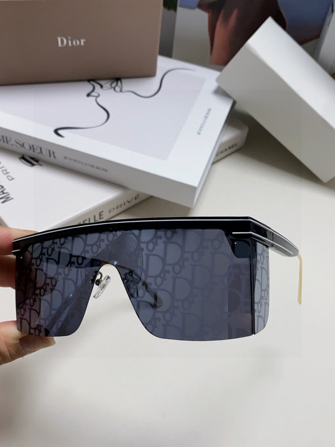 Dior Oversized Red Lens Sunglasses for Men & Women - 371940 - detail image 4