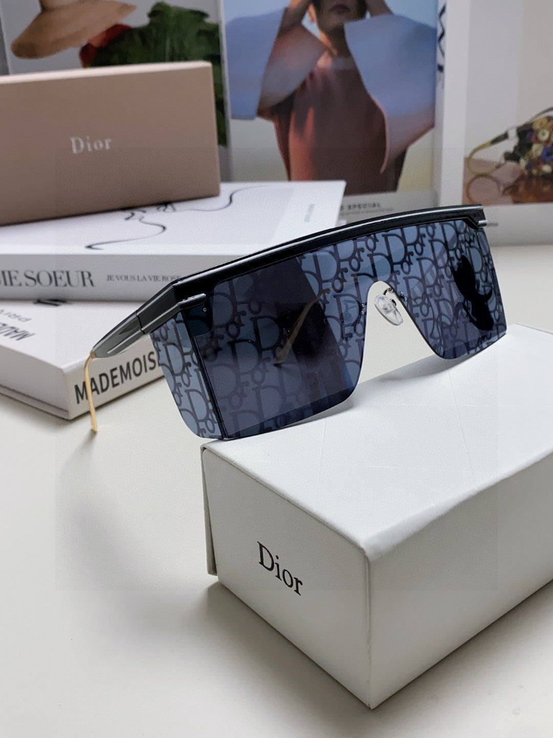 Dior Oversized Red Lens Sunglasses for Men & Women - 371940 - detail image 6