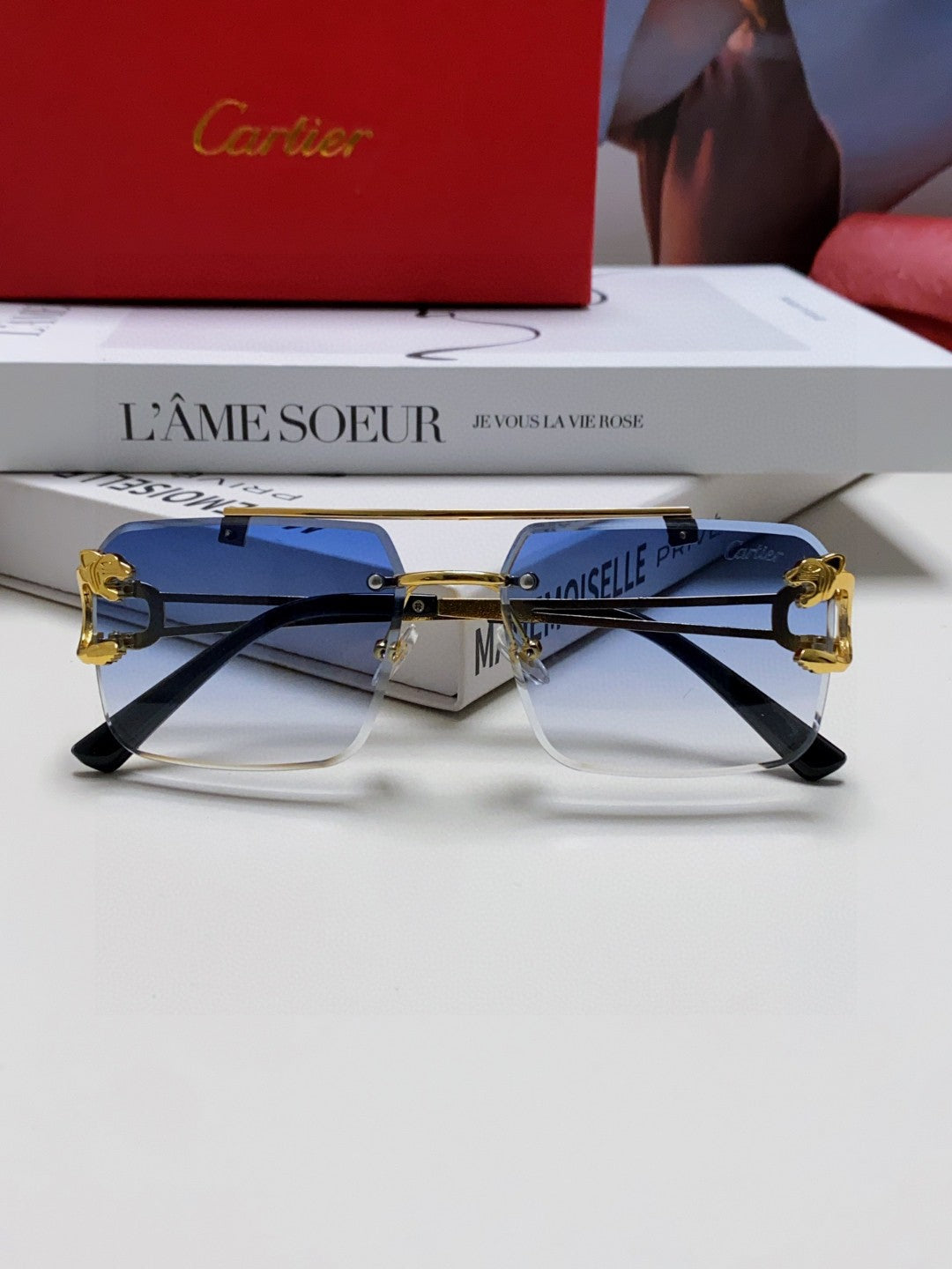 Cartier Lightweight Rimless Silver Lens Sunglasses for Men & Women - 415855 - detail image 5