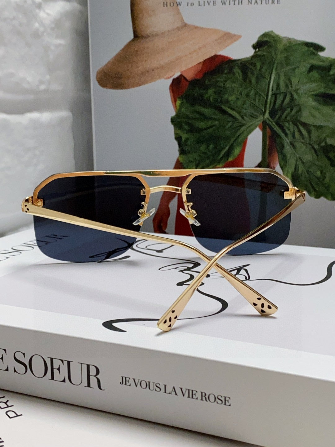Cartier Metal Square Black Lens Sunglasses for Men & Women - 449456 - detail image 2