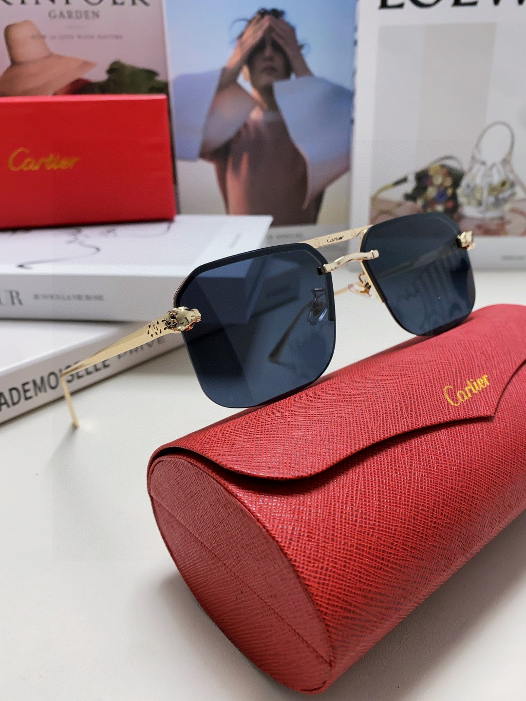 Cartier Metal Square Black Lens Sunglasses for Men & Women - 449456 - detail image 7