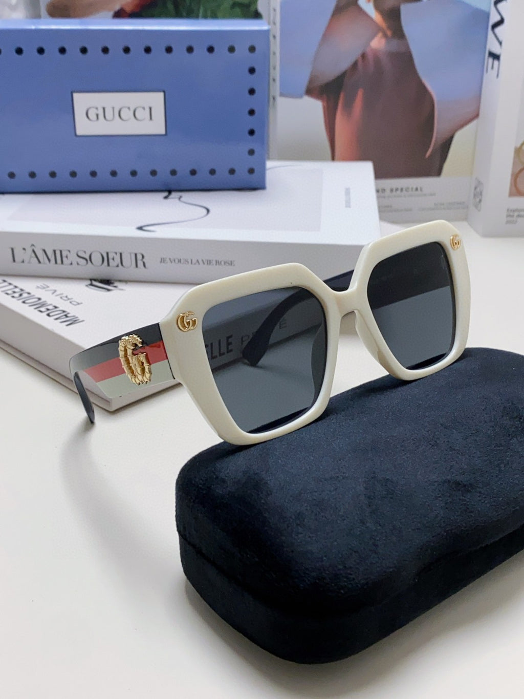 Gucci Polarized Square Silver Lens Sunglasses for Men & Women - 464854 - detail image 7