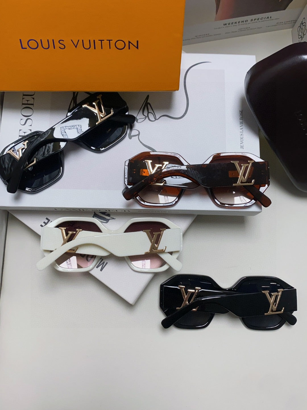 Louis Vuitton Square Black Lens Sunglasses for Men & Women - 414913 - detail image 8