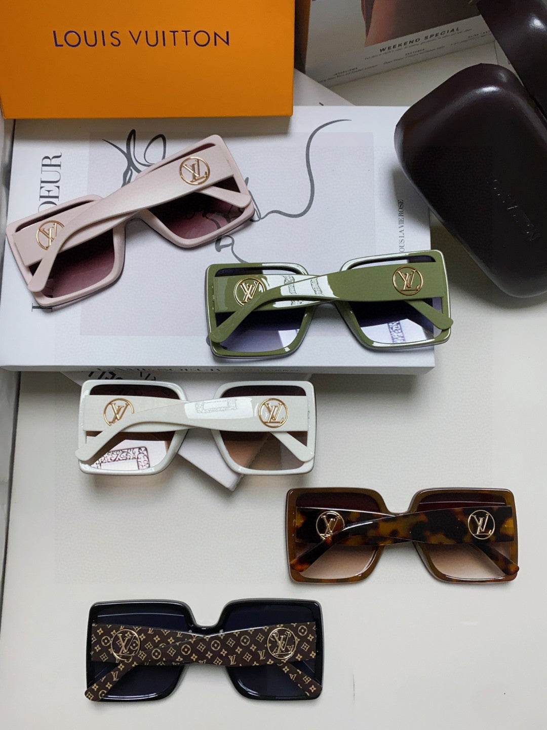 Louis Vuitton Polarized Oversized Red Lens Sunglasses for Women - 414920 - detail image 7