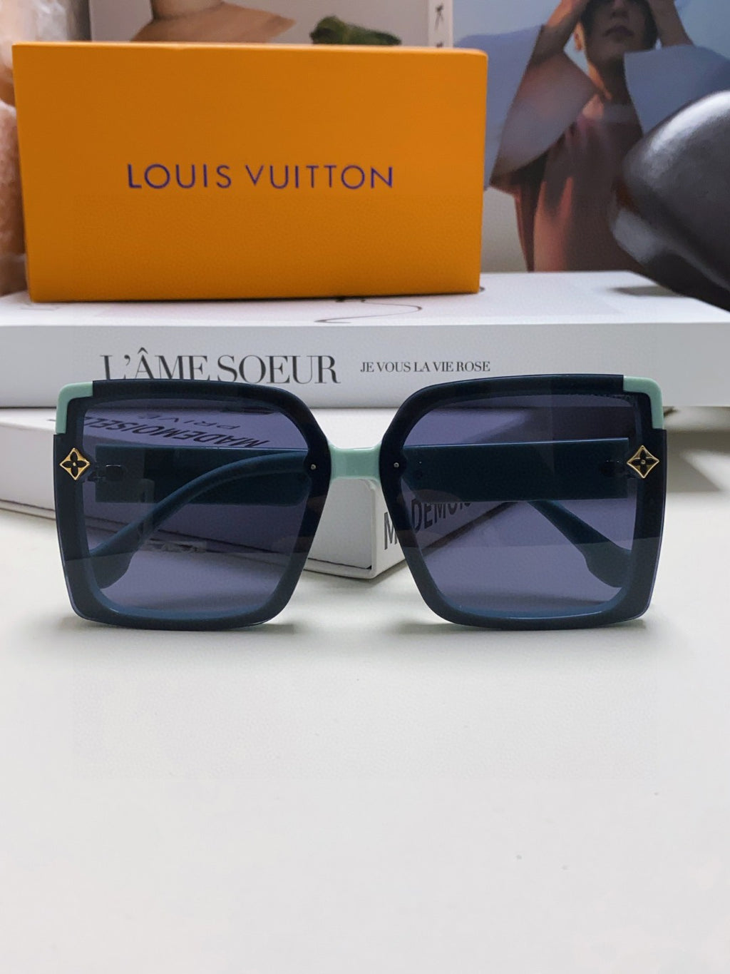 Louis Vuitton Oversized Black Lens Sunglasses for Women - detail image 6