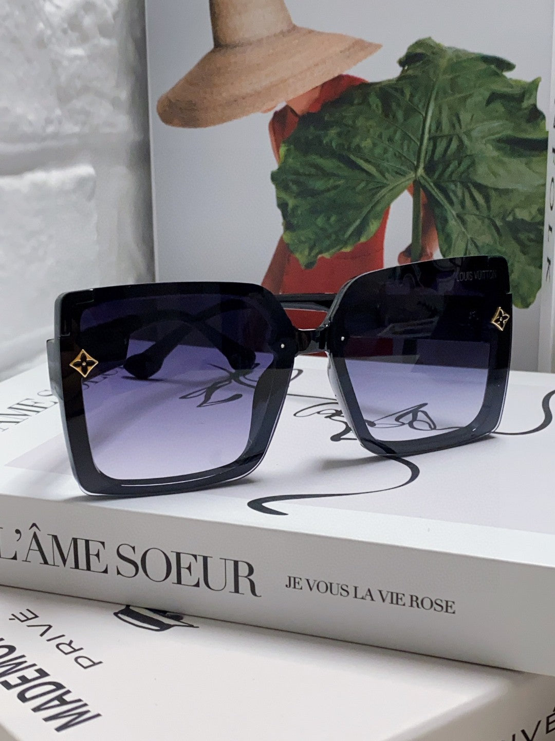 Louis Vuitton Oversized Blue Lens Sunglasses for Women