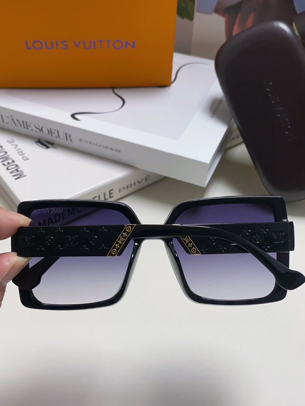 Louis Vuitton Oversized Blue Lens Sunglasses for Women - detail image 4