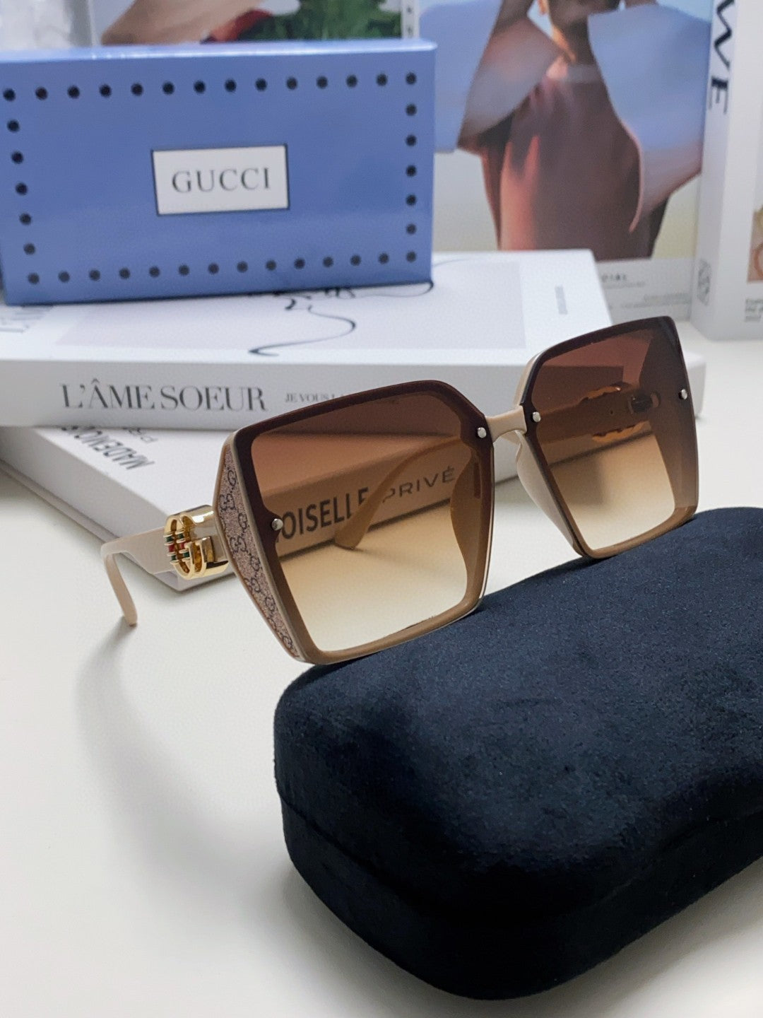 Gucci Oversized Brown Lens Sunglasses for Women - 448821 - detail image 7