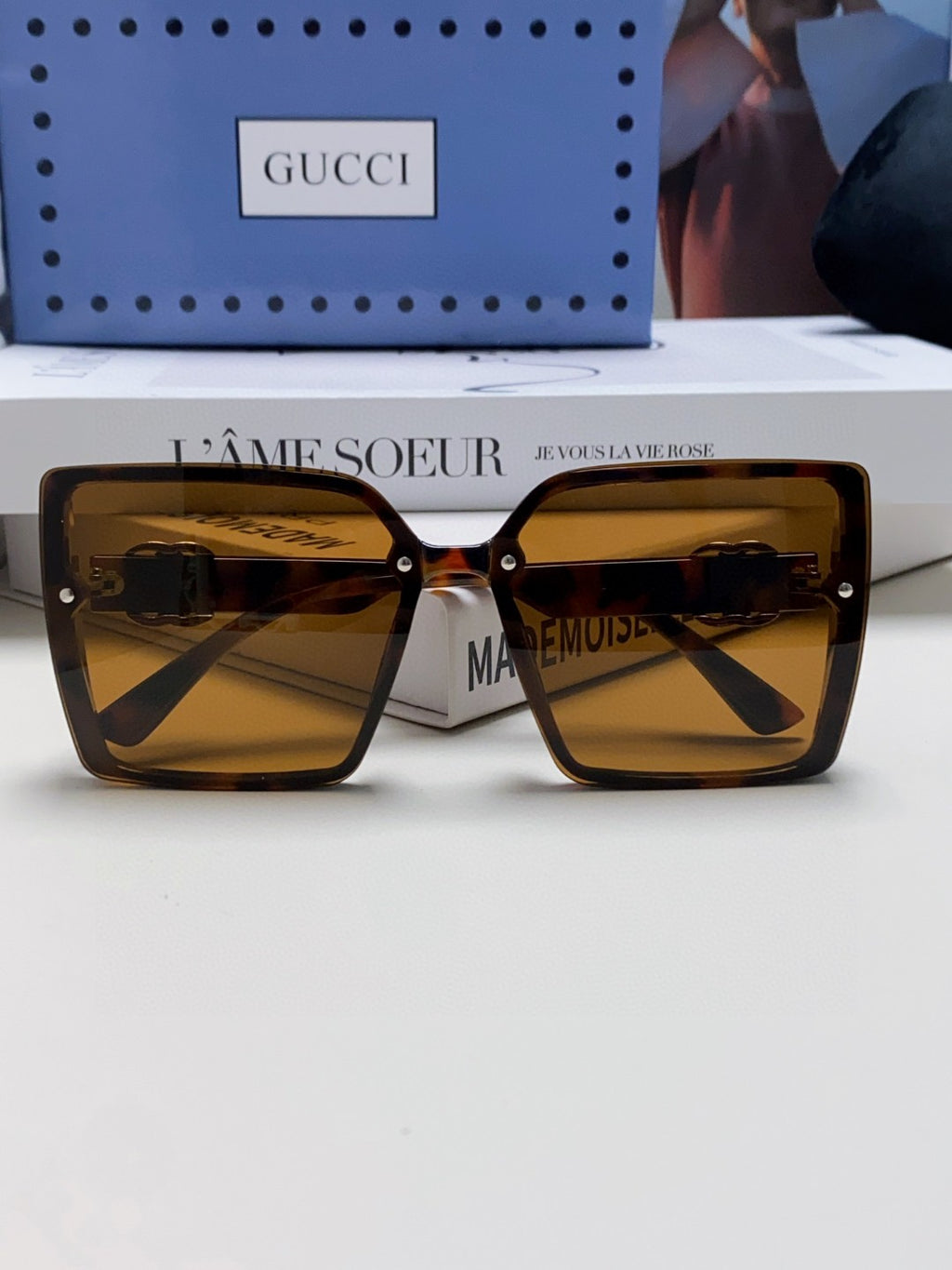 Gucci Oversized Brown Lens Sunglasses for Women - 448823 - detail image 6