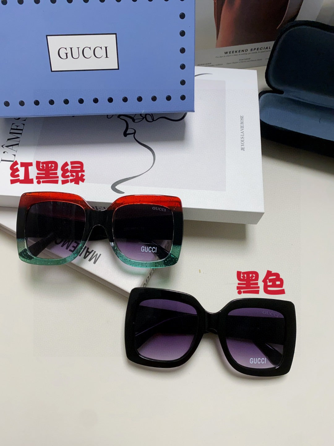 Gucci Oversized Silver Lens Sunglasses for Men & Women - 448826 - detail image 9