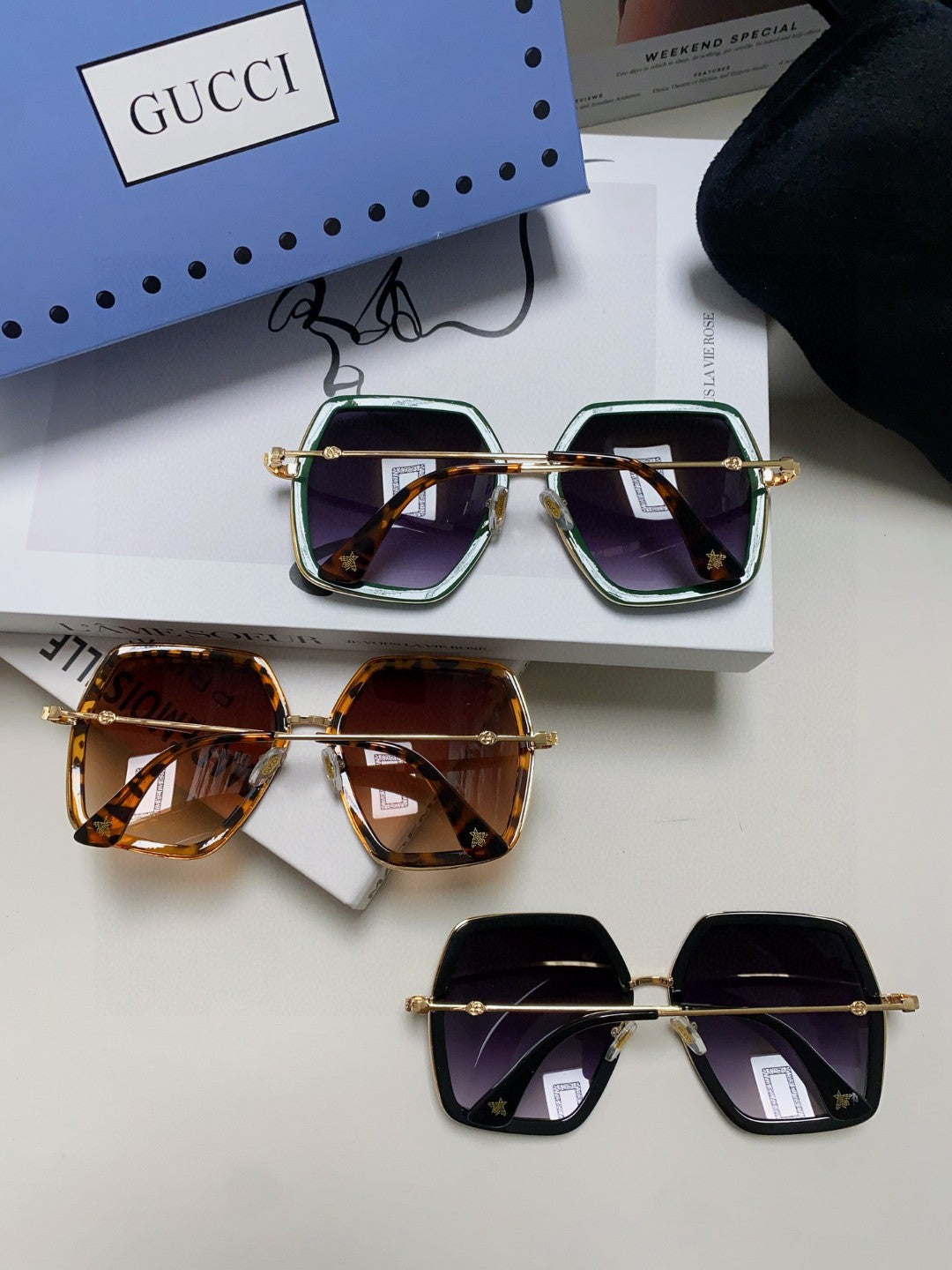 Gucci GG0106 Fashion Red Lens Sunglasses for Women - detail image 8