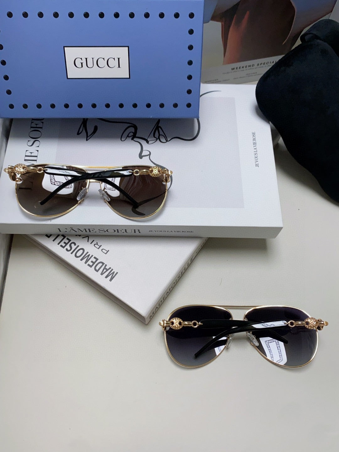 Gucci Polarized Aviator Silver Lens Sunglasses for Men & Women - 448829 - detail image 8