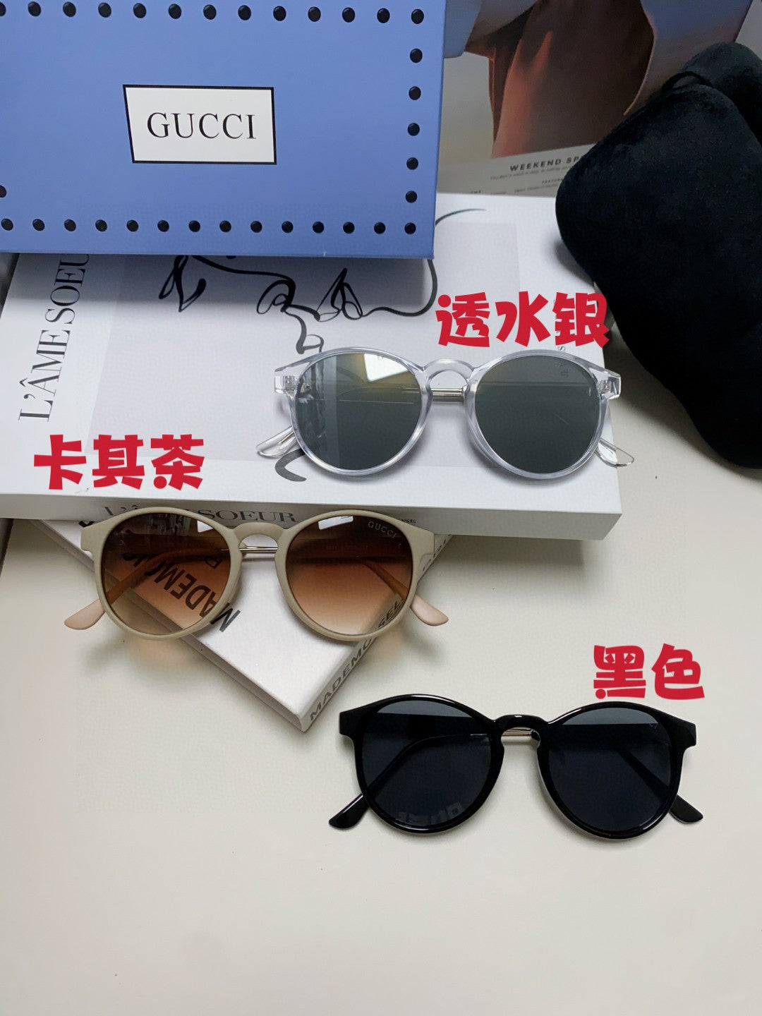 Gucci Round Silver Lens Sunglasses for Men & Women - detail image 8