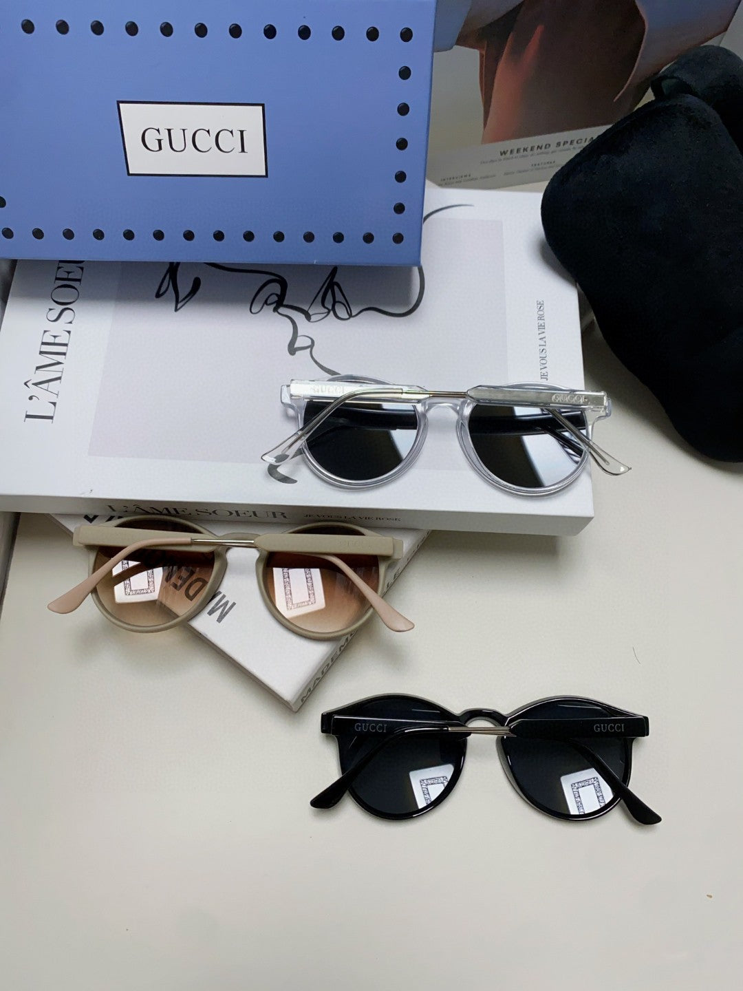 Gucci Round Brown Lens Sunglasses for Men & Women - detail image 7