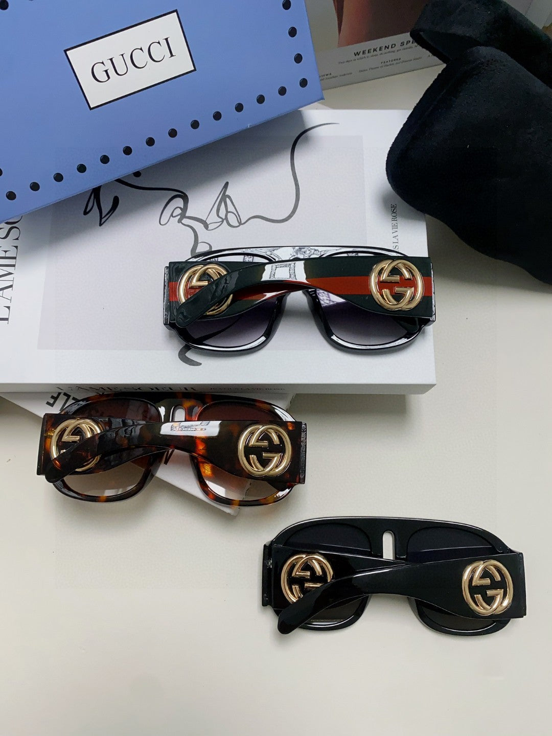 Gucci GG0152S Photochromic Metal Aviator Black Lens Sunglasses for Men & Women - detail image 8