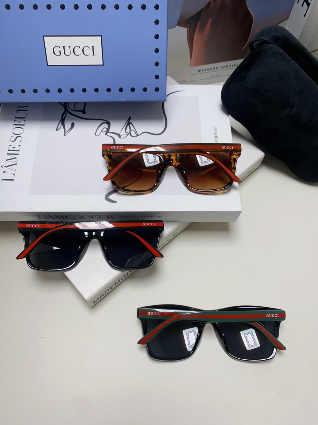 Gucci Fashion Blue Lens Sunglasses for Men & Women - 448819 - detail image 8