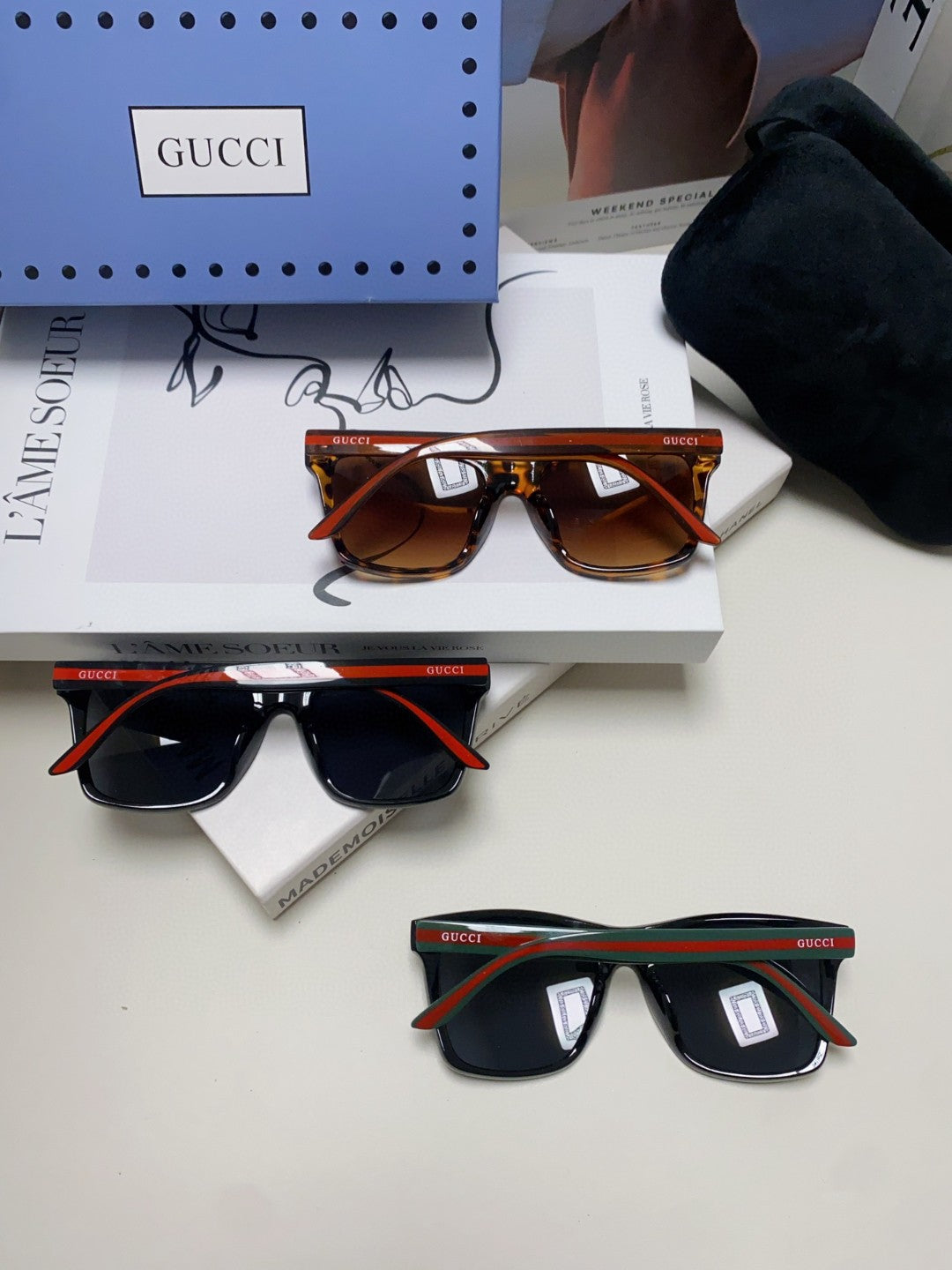 Gucci Fashion Blue Lens Sunglasses for Men & Women - 448819 - detail image 8