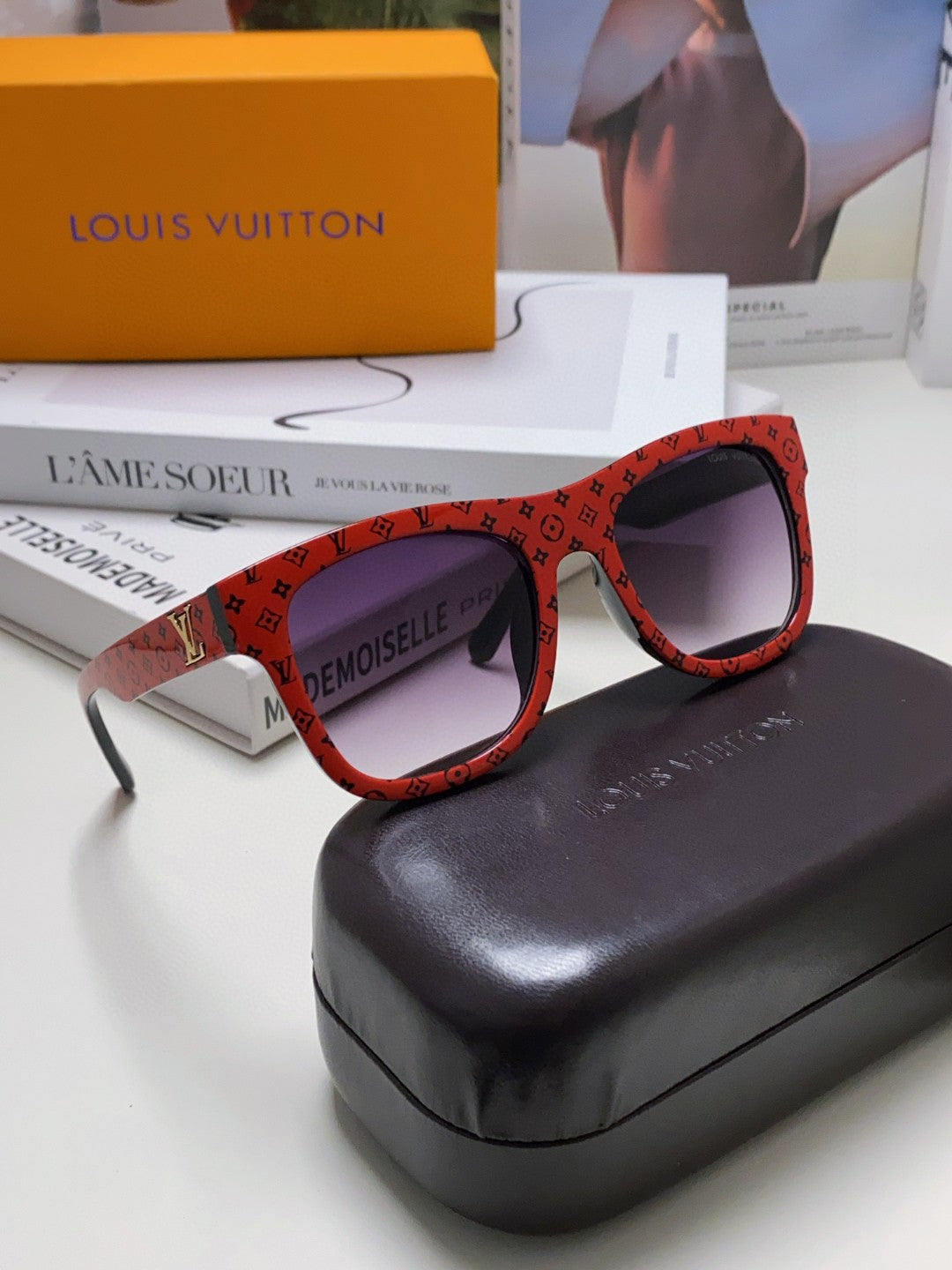 Louis Vuitton Oversized Red Lens Sunglasses for Men & Women - 448653 - detail image 6